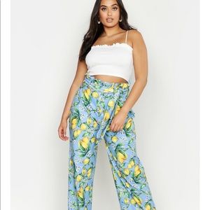 Plus Size Wide Leg Paper bag Pants